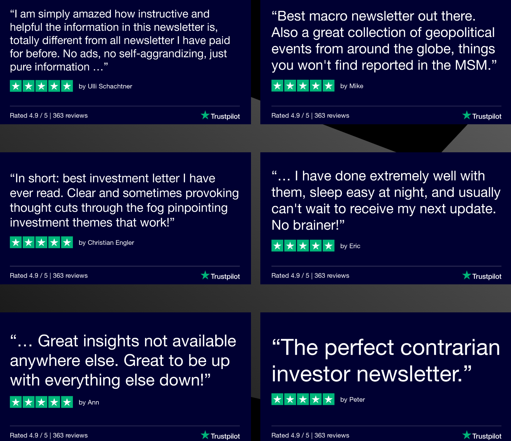 Reviews from existing members on Trustpilot. Investment Ideas